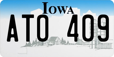 IA license plate ATO409