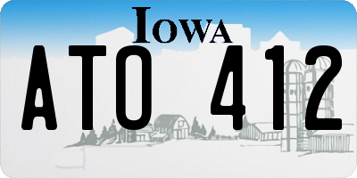 IA license plate ATO412