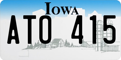 IA license plate ATO415