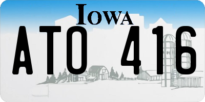 IA license plate ATO416
