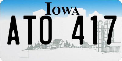 IA license plate ATO417