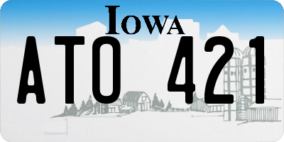 IA license plate ATO421
