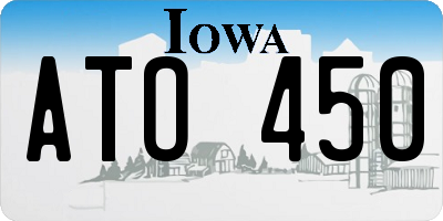 IA license plate ATO450
