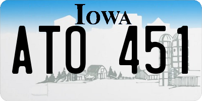 IA license plate ATO451