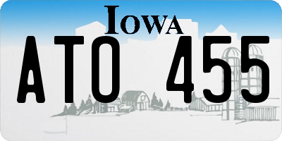 IA license plate ATO455