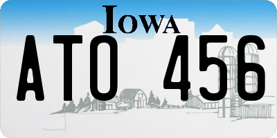 IA license plate ATO456