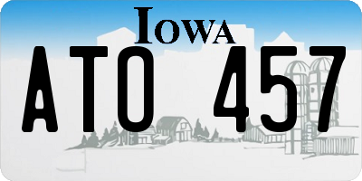 IA license plate ATO457