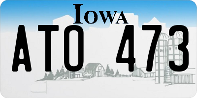 IA license plate ATO473