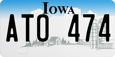 IA license plate ATO474