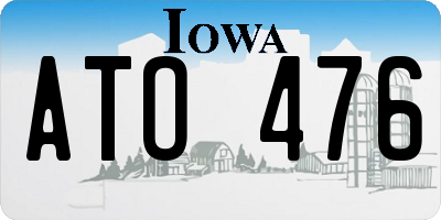 IA license plate ATO476