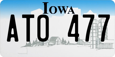IA license plate ATO477