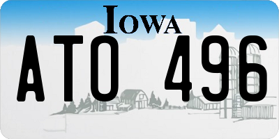 IA license plate ATO496