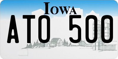 IA license plate ATO500