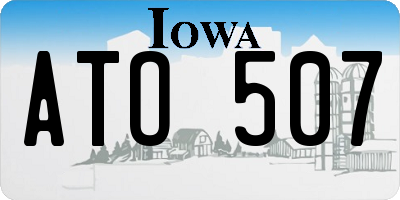 IA license plate ATO507