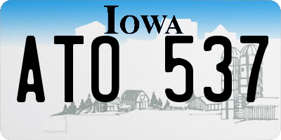 IA license plate ATO537