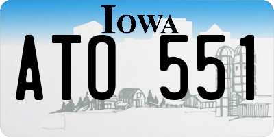 IA license plate ATO551