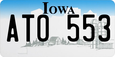 IA license plate ATO553