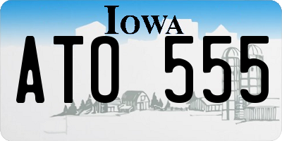 IA license plate ATO555