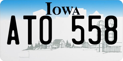 IA license plate ATO558