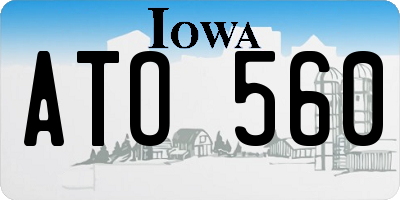 IA license plate ATO560