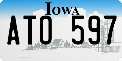 IA license plate ATO597