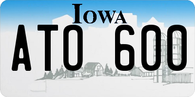 IA license plate ATO600