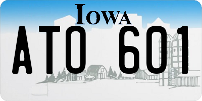 IA license plate ATO601