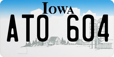 IA license plate ATO604
