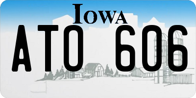 IA license plate ATO606