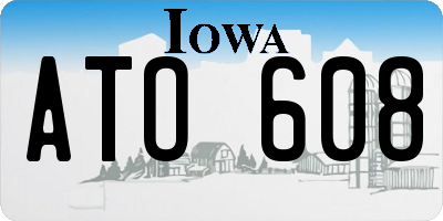 IA license plate ATO608