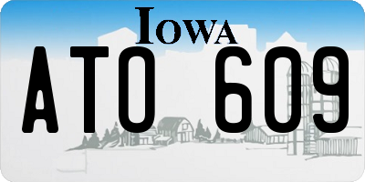 IA license plate ATO609