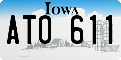 IA license plate ATO611