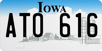 IA license plate ATO616
