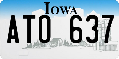 IA license plate ATO637