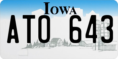 IA license plate ATO643