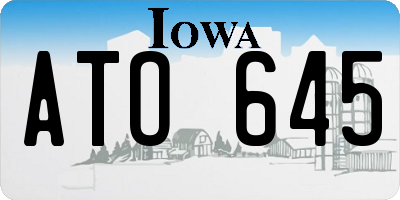 IA license plate ATO645
