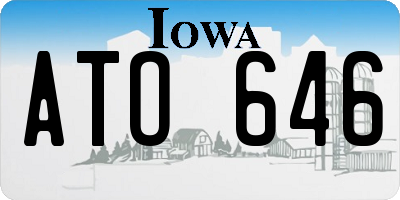 IA license plate ATO646