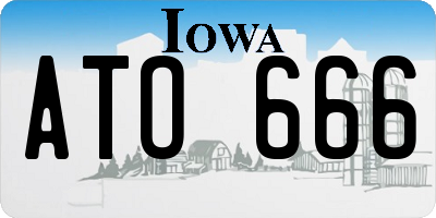 IA license plate ATO666
