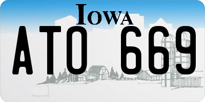 IA license plate ATO669