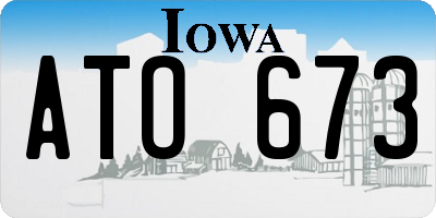 IA license plate ATO673