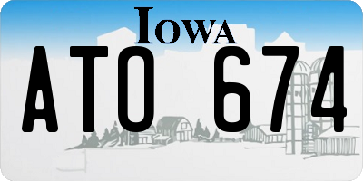 IA license plate ATO674