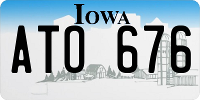 IA license plate ATO676