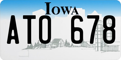 IA license plate ATO678