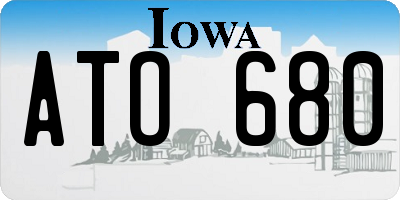 IA license plate ATO680