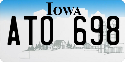 IA license plate ATO698