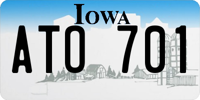 IA license plate ATO701