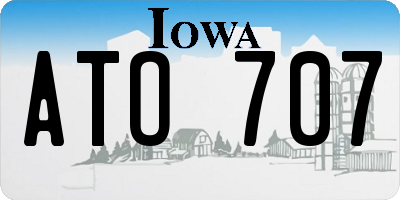 IA license plate ATO707
