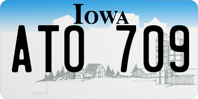IA license plate ATO709