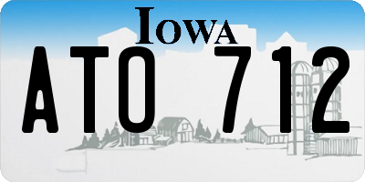 IA license plate ATO712