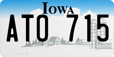 IA license plate ATO715